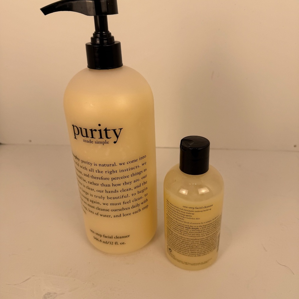 PHILOSOPHY Purity One-Step Facial Cleanser with Pump (947 ml/ 32 fl.oz) And 8 oz - Picture 2 of 7